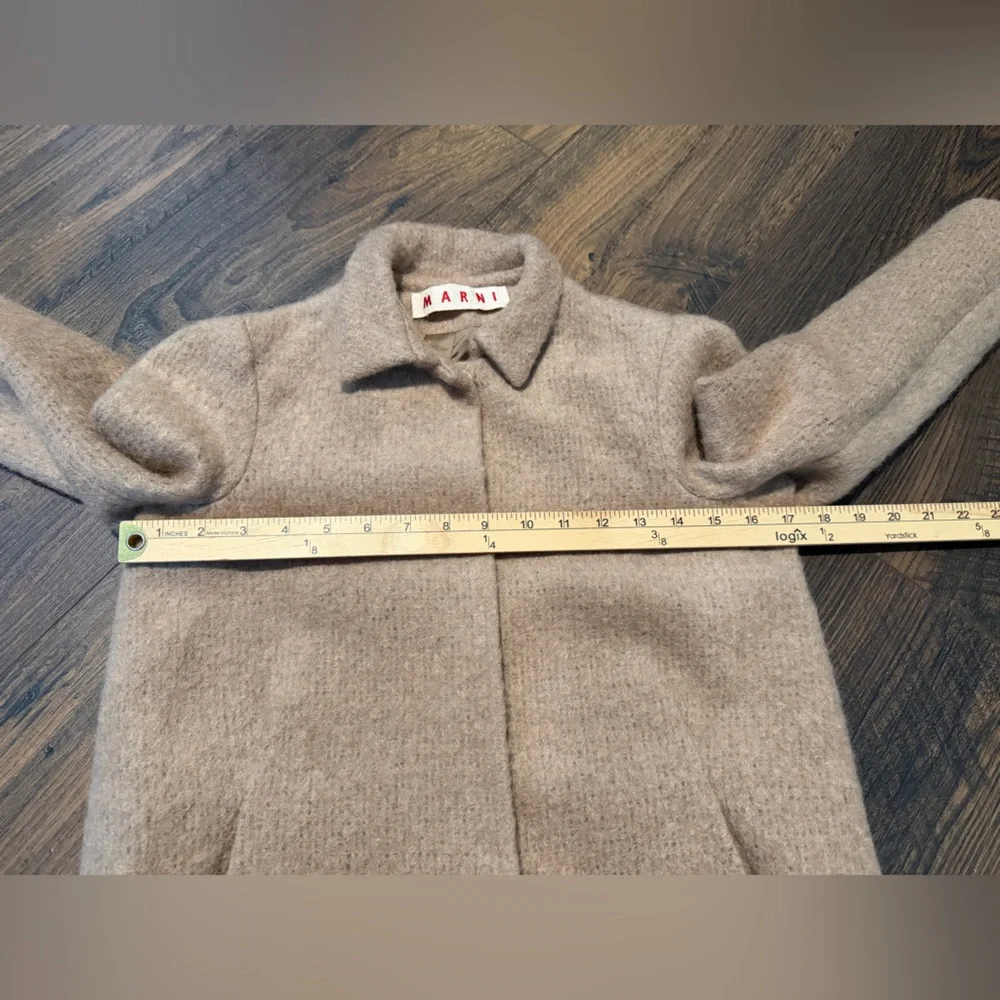 Marni Kids Mohair-Blend Cocoon Coat Camel 8Y